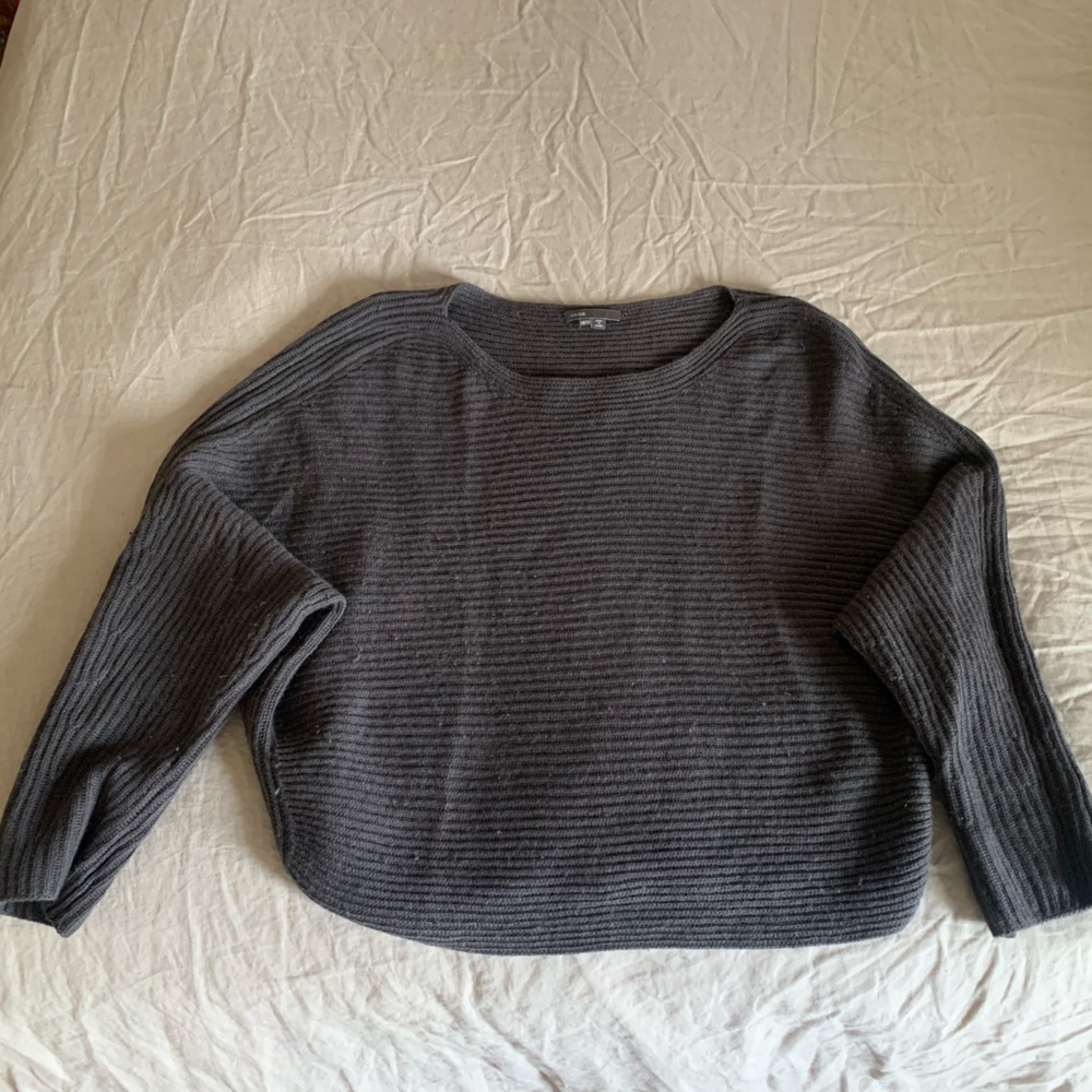 Vince boatneck cropped boxy-fit wool sweater